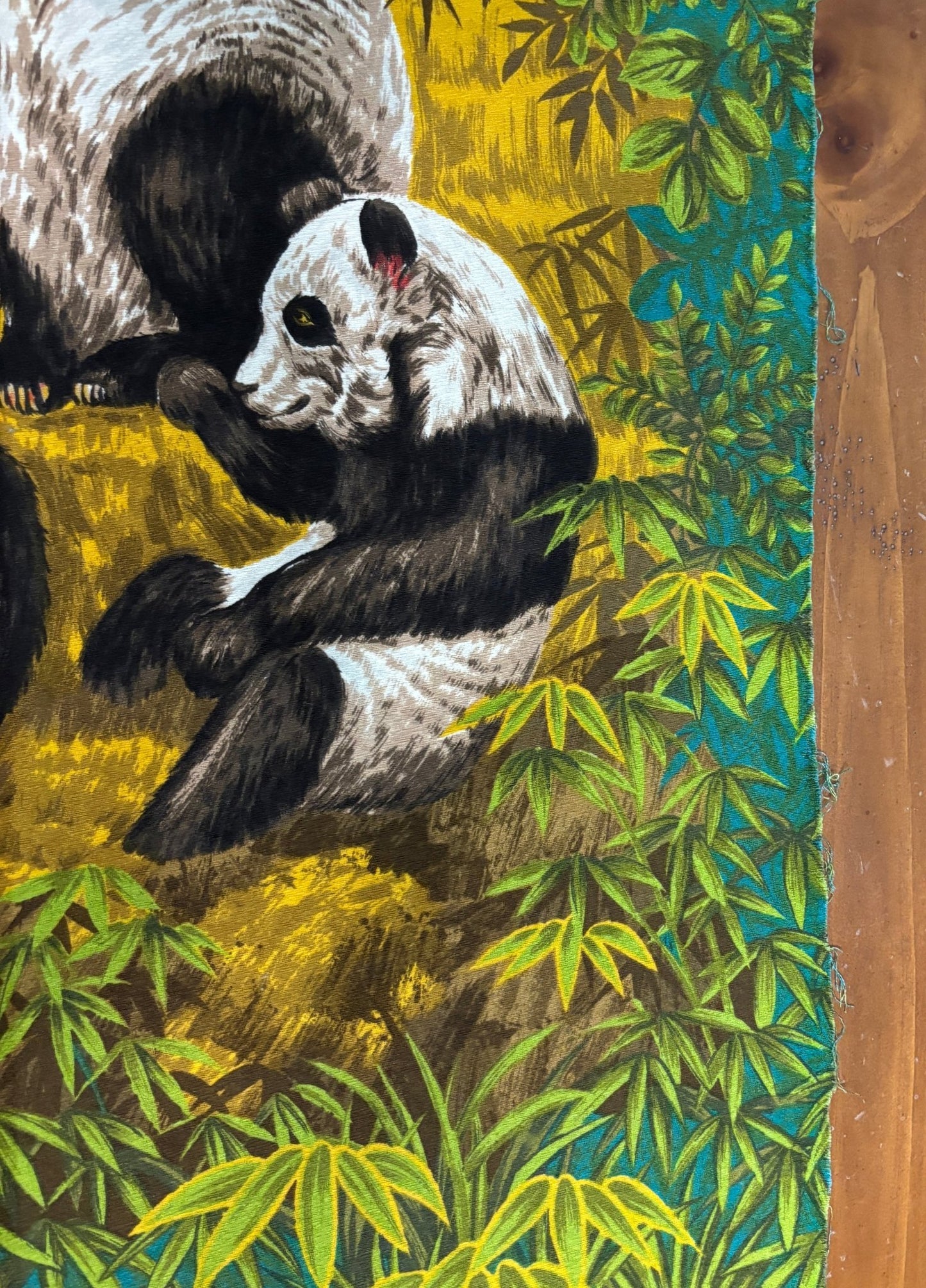 Wesco Reltex Panda Theme Vintage Tapestry Wall Hanging