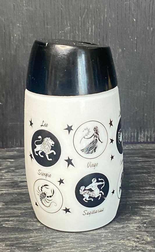 Zodiac Signs Milk Glass Sugar Dispenser Shaker
