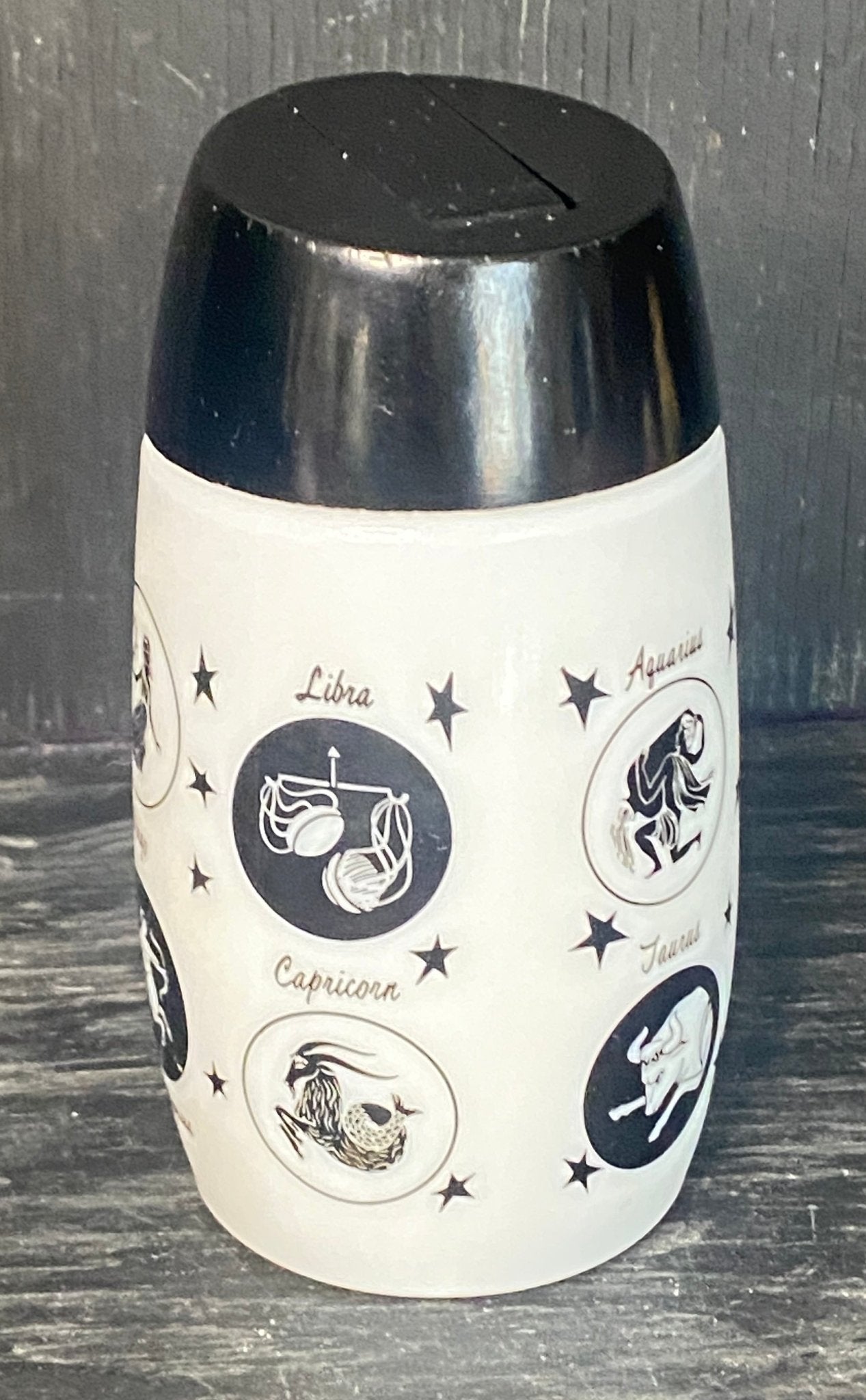 Zodiac Signs Milk Glass Sugar Dispenser