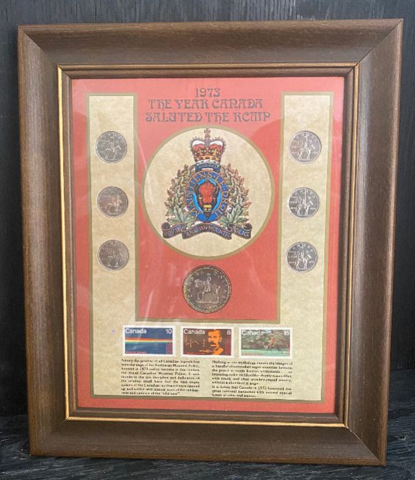 1973 The Year Canada Saluted the RCMP Coin and Stamp Framed Collection - HLJ at Home1973 The Year Canada Saluted the RCMP Coin and Stamp Framed CollectionCoin SetCanadian Mint