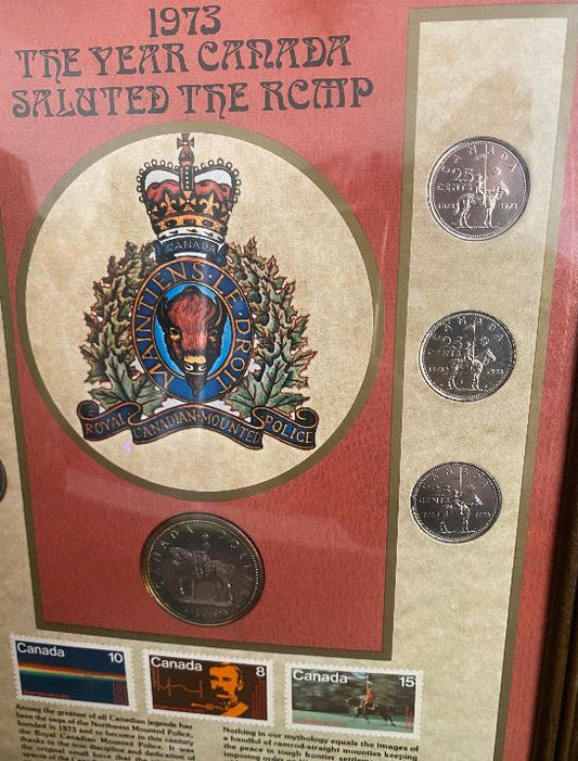 1973 The Year Canada Saluted the RCMP Coin and Stamp Framed Collection