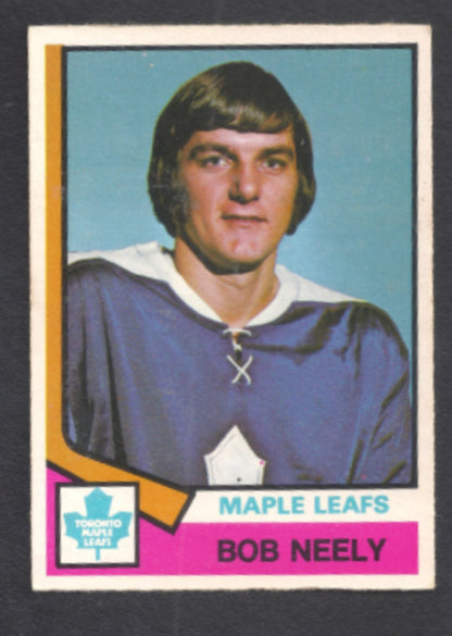 1974 - 1975 O - Pee - Chee Bob Neely Toronto Maple Leafs Hockey Card