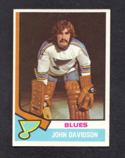 1974 - 1975 O - Pee - Chee John Davidson St. Louis Blues Rookie Card