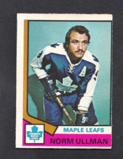 1974 - 1975 O - Pee - Chee Norm Ullman Toronto Maple Leafs Hockey Card