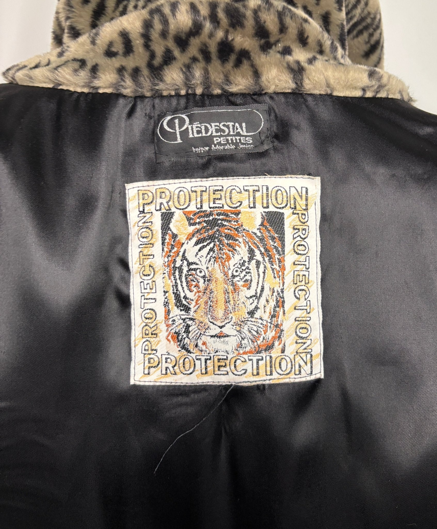 1980s Piedestal Leopard Print Women’s Faux Fur Coat Size 7