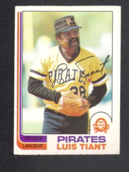 1982 Luis Tiant O - Pee - Chee #160 Pittsburgh Pirates Baseball Card