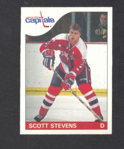 1985 - 1986 O - Pee - Chee Scott Stevens Washington Capitals Hockey Card