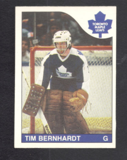 1985 - 1986 O - Pee - Chee Tim Bernhardt Toronto Maple Leafs Hockey Card