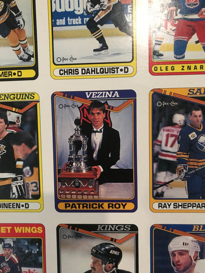 1990 - 91 O - Pee - Chee Uncut Hockey Card Sheet - HLJ at Home1990 - 91 O - Pee - Chee Uncut Hockey Card Sheet