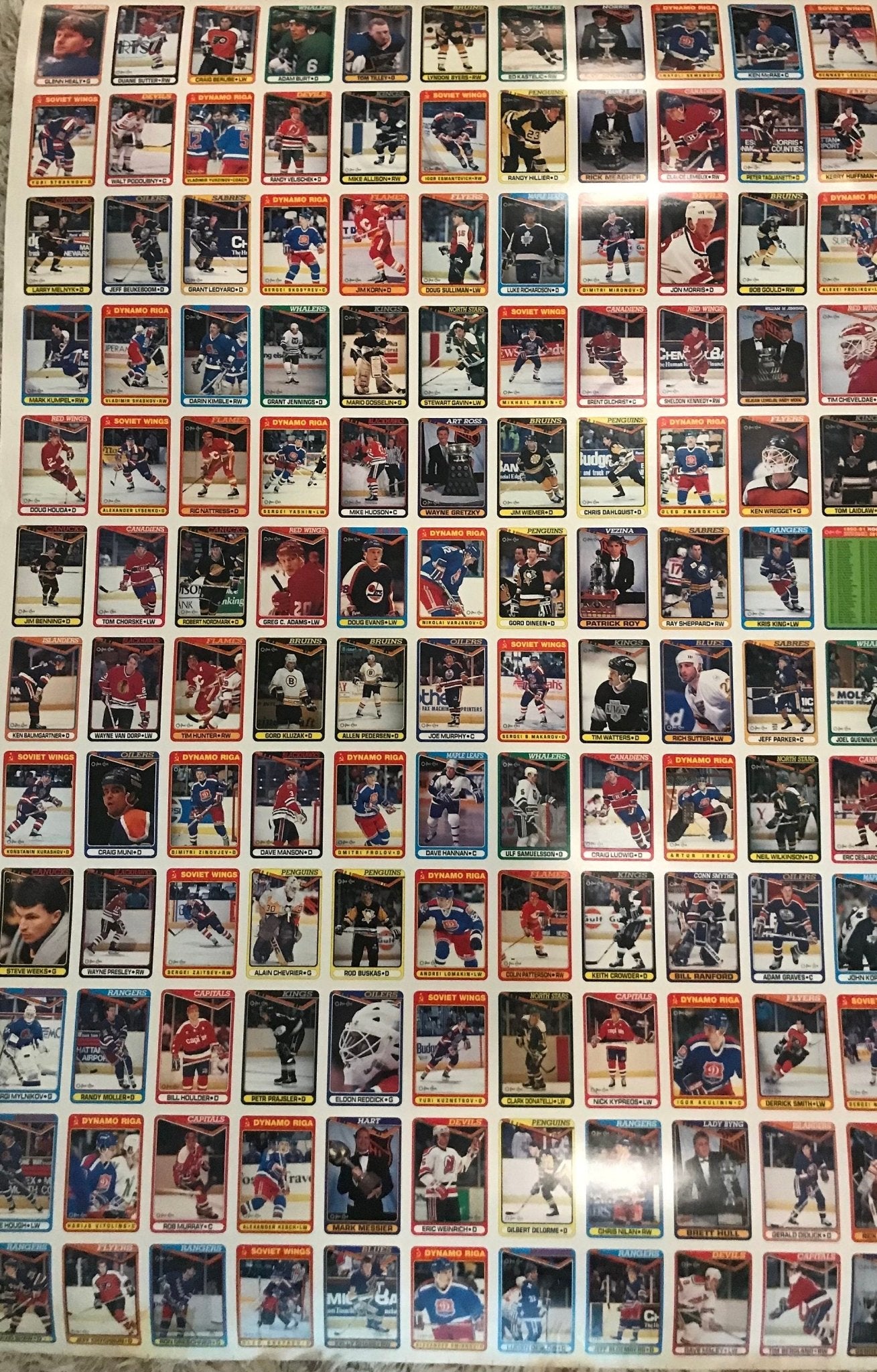 1990 - 91 O - Pee - Chee Uncut Hockey Card Sheet - HLJ at Home1990 - 91 O - Pee - Chee Uncut Hockey Card SheetHockey CardO - Pee - Chee