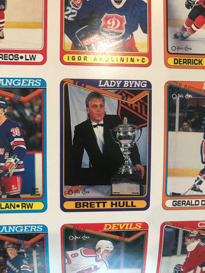 1990 - 91 O - Pee - Chee Uncut Hockey Card Sheet - HLJ at Home1990 - 91 O - Pee - Chee Uncut Hockey Card Sheet