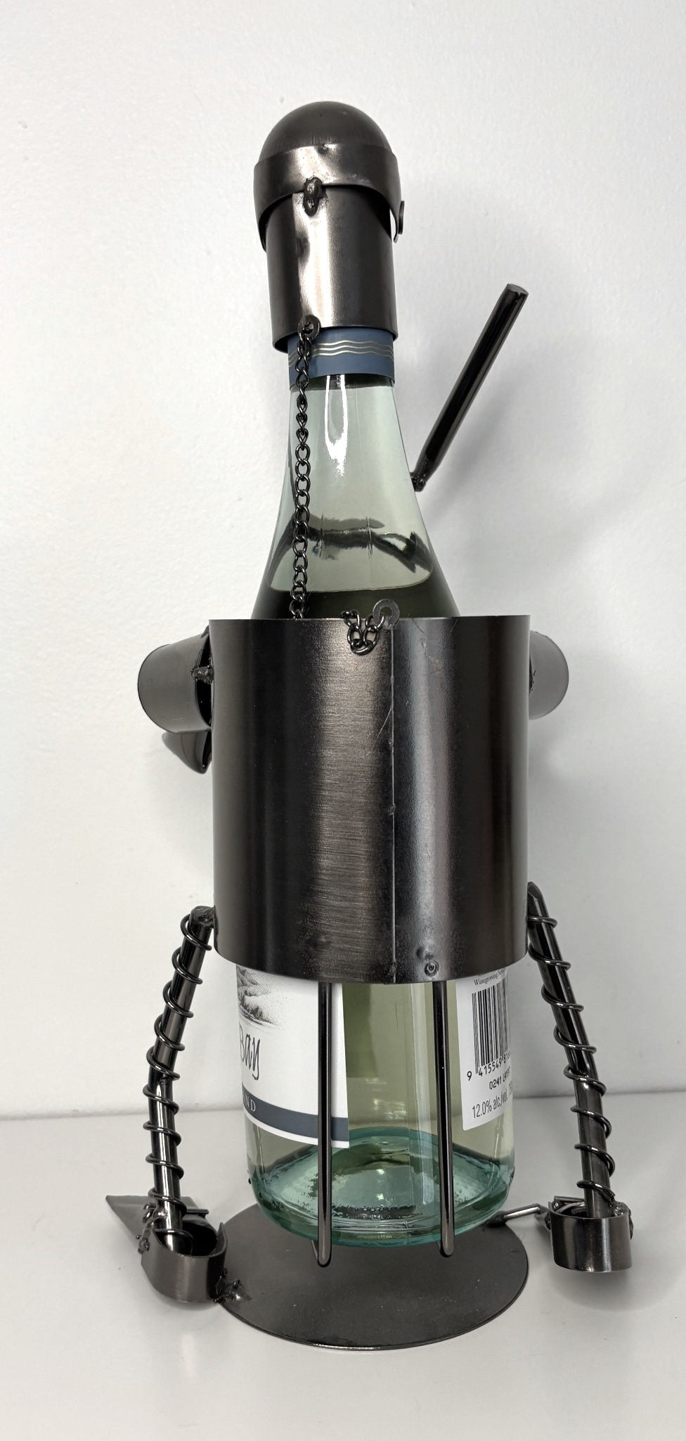 Baseball Theme Metal Wine Bottle Display Holder