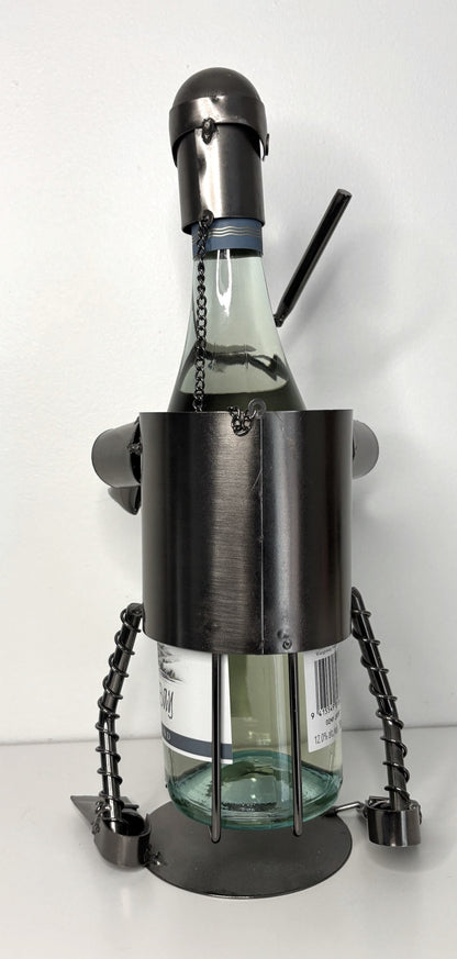 Baseball Theme Metal Wine Bottle Display Holder