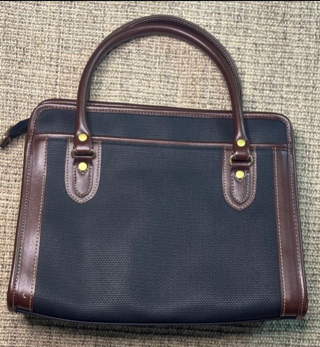 Liz Claiborne Black and Brown Top Handle Handbag