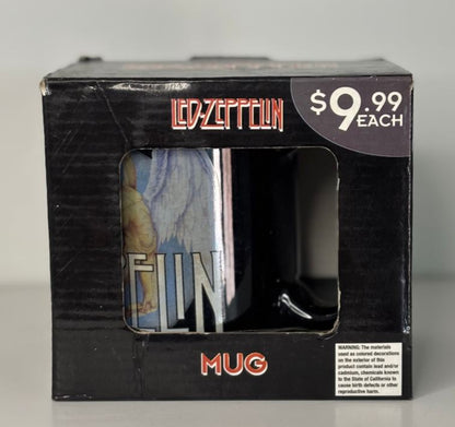 Packaged mug with Led Zeppelin branding and price tag.