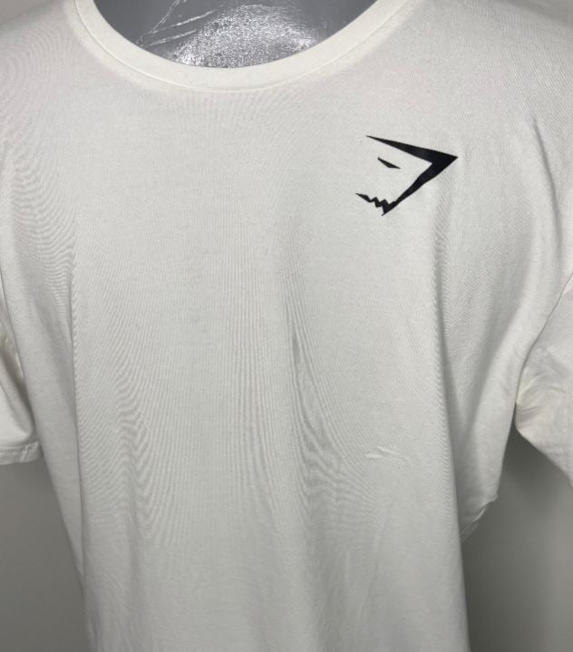 Gymshark White Cotton Tee Shirt Adult Medium