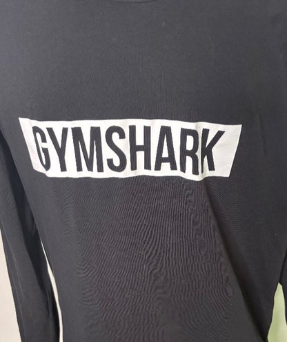 Gymshark Block Logo Black Long Sleeve Shirt Adult Medium