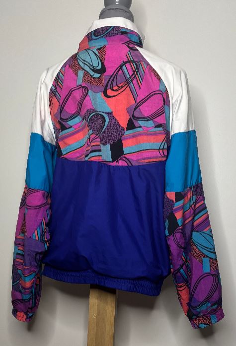 Vintage Reebok Abstract Geometric Multicolour Women's Jacket Large