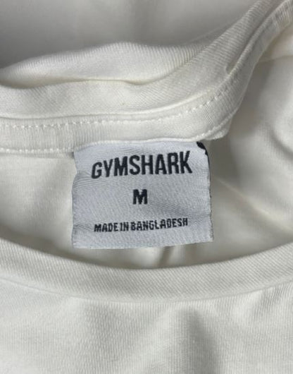 White Cotton Gymshark Long Sleeve Shirt Adult Medium