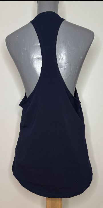 Gymshark Block Stringer Deep Blue and White Tank Top Muscle Shirt