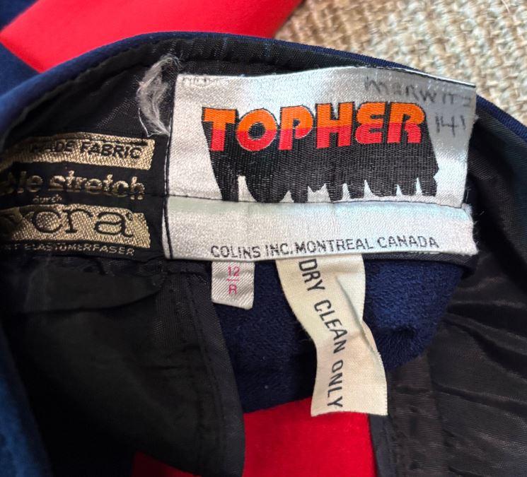 Topher Navy and Red Vintage Neoprene Ski Pants 12R