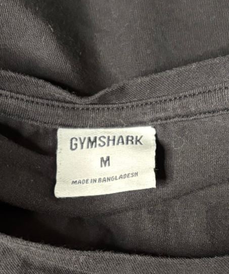 Black Cotton Gymshark Long Sleeve Shirt Adult Medium