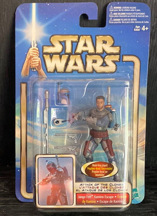 Star Wars Attack of the Clones Jango Fett Action Figure New Multilingual Card