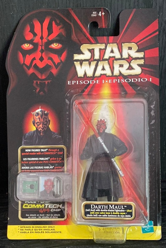 Star Wars Episode 1 Darth Maul Double Bladed Lightsaber Action Figure New on Variant Card