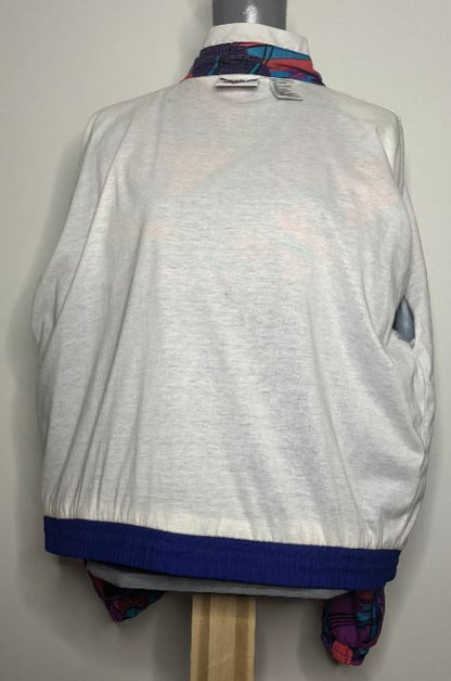 Vintage Reebok Abstract Geometric Multicolour Women's Jacket Large