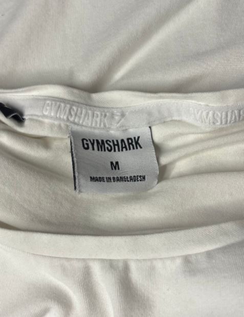Gymshark White Cotton Tee Shirt Adult Medium