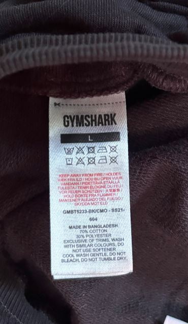 Black Gymshark Camo Printed Cotton Joggers Adult Large