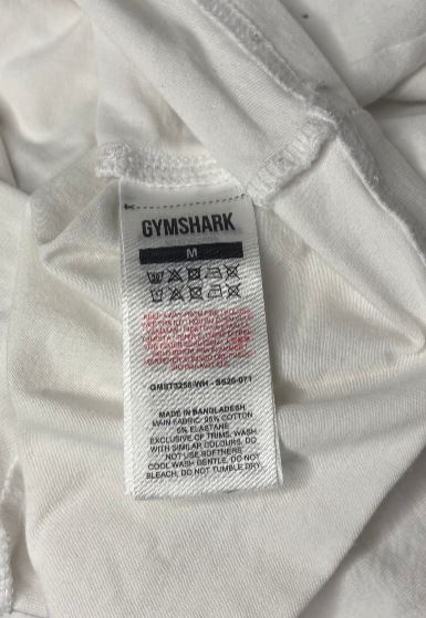 Gymshark White Cotton Tee Shirt Adult Medium