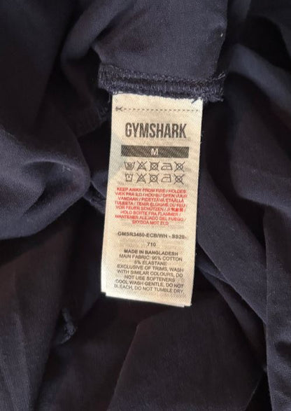 Gymshark Block Stringer Deep Blue and White Tank Top Muscle Shirt Adult Medium