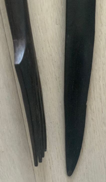 Vintage Hand Carved Wood Maasai African Tribal Fork Knife