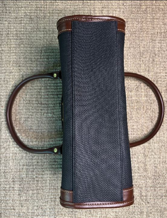 Liz Claiborne Black and Brown Top Handle Handbag