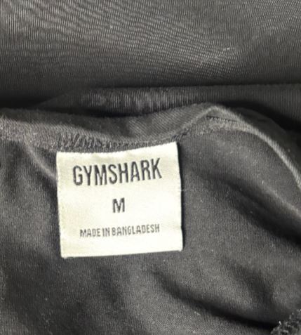 Gymshark Block Logo Black Long Sleeve Shirt Adult Medium