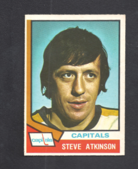 1974-1975 O-Pee-Chee Steve Atkinson Washington Capitals Hockey Card #192