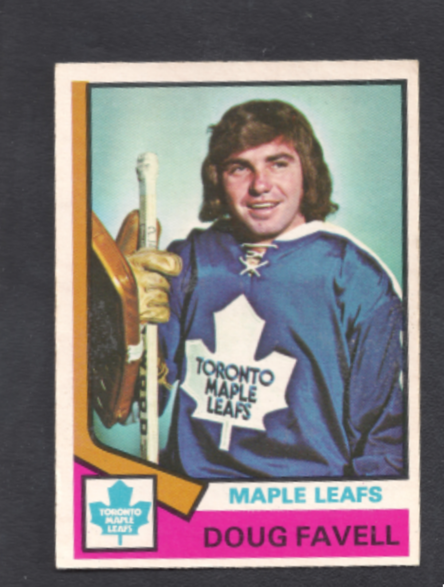 1974-1975 O-Pee-Chee Doug Favell Toronto Maple Leafs Hockey Card #46