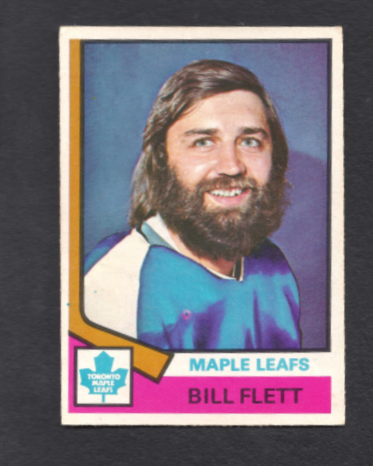 1974-1975 O-Pee-Chee Bill Flett Toronto Maple Leafs Hockey Card #64