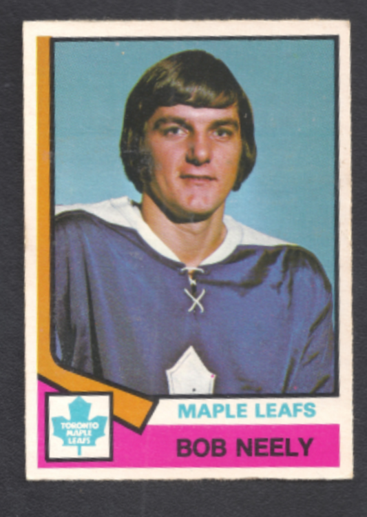 1974-1975 O-Pee-Chee Bob Neely Toronto Maple Leafs Hockey Card #272