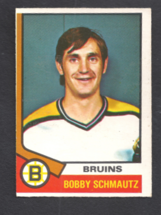 1974-1975 O-Pee-Chee Bobby Schmautz Boston Bruins Hockey Card #27