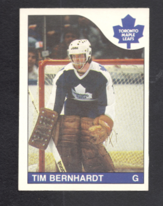 1985-1986 O-Pee-Chee Tim Bernhardt Toronto Maple Leafs Hockey Card #166