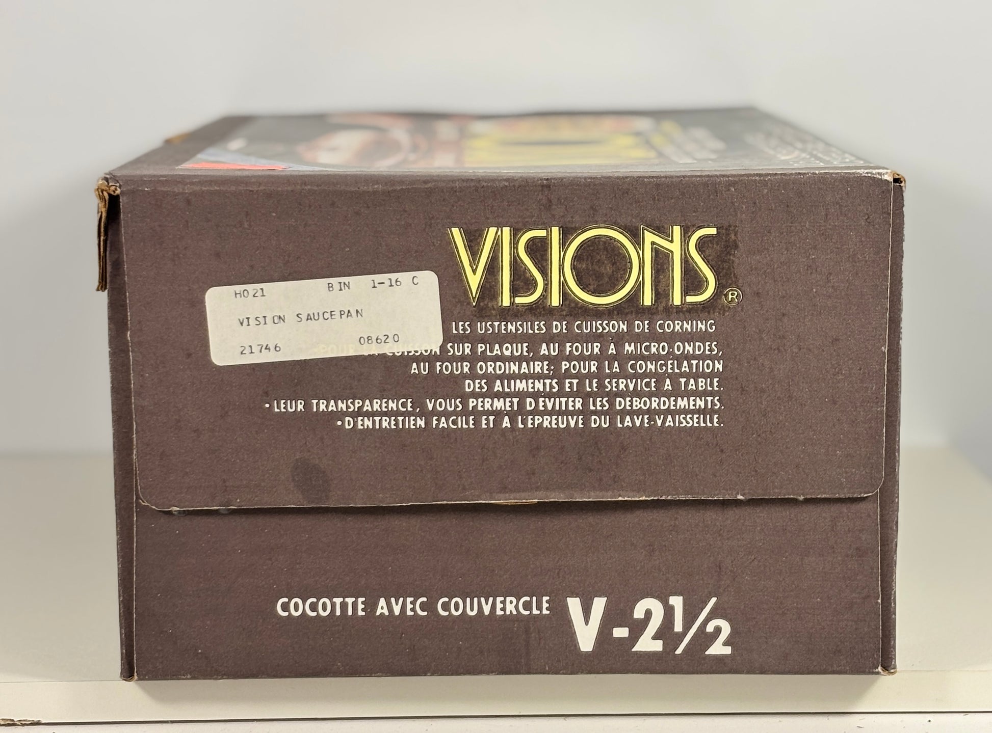 Corning Visions 2.5 Litre Amber Covered Saucepan New in Box