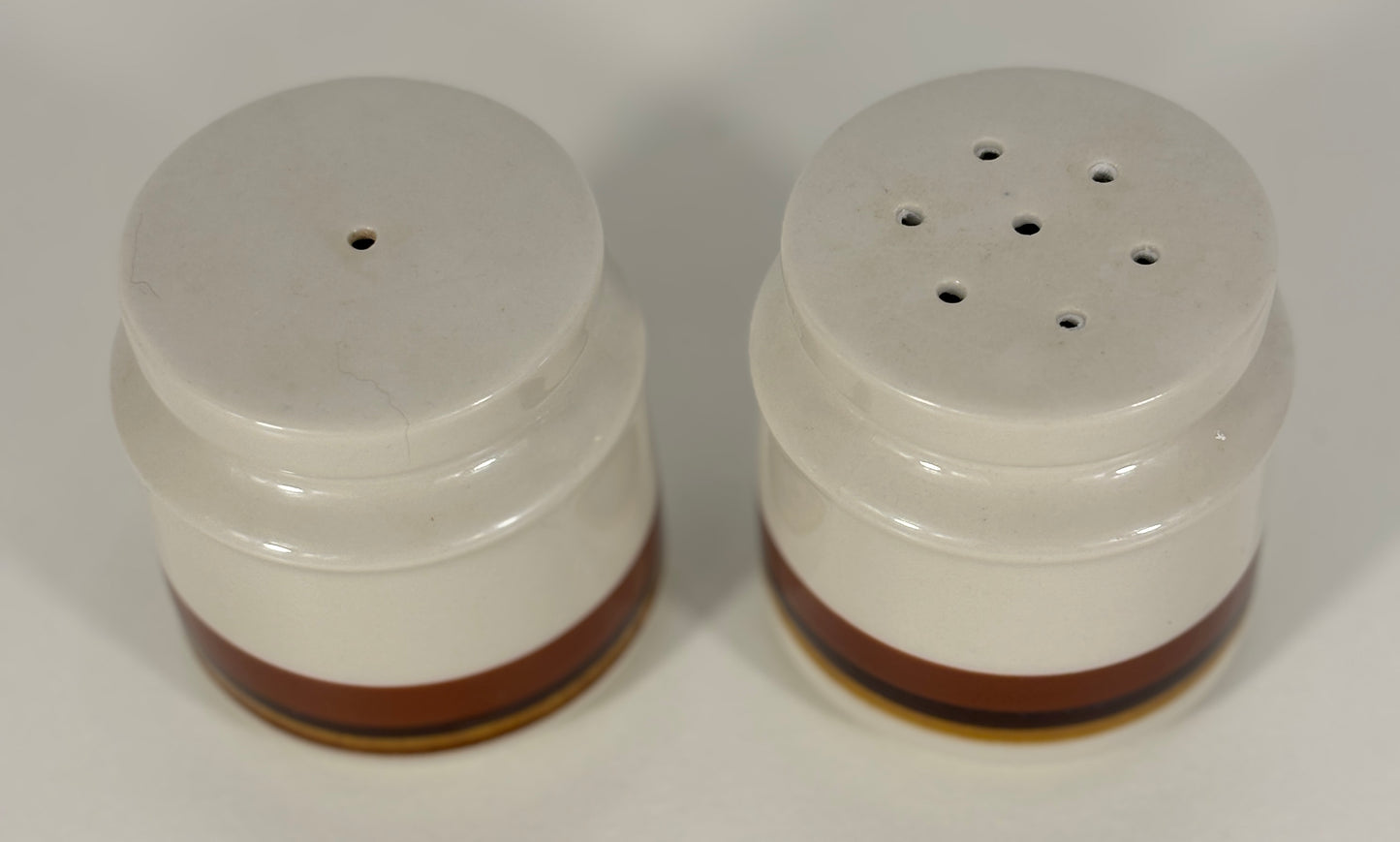 Made in Japan Brown Striped Salt and Pepper Shakers