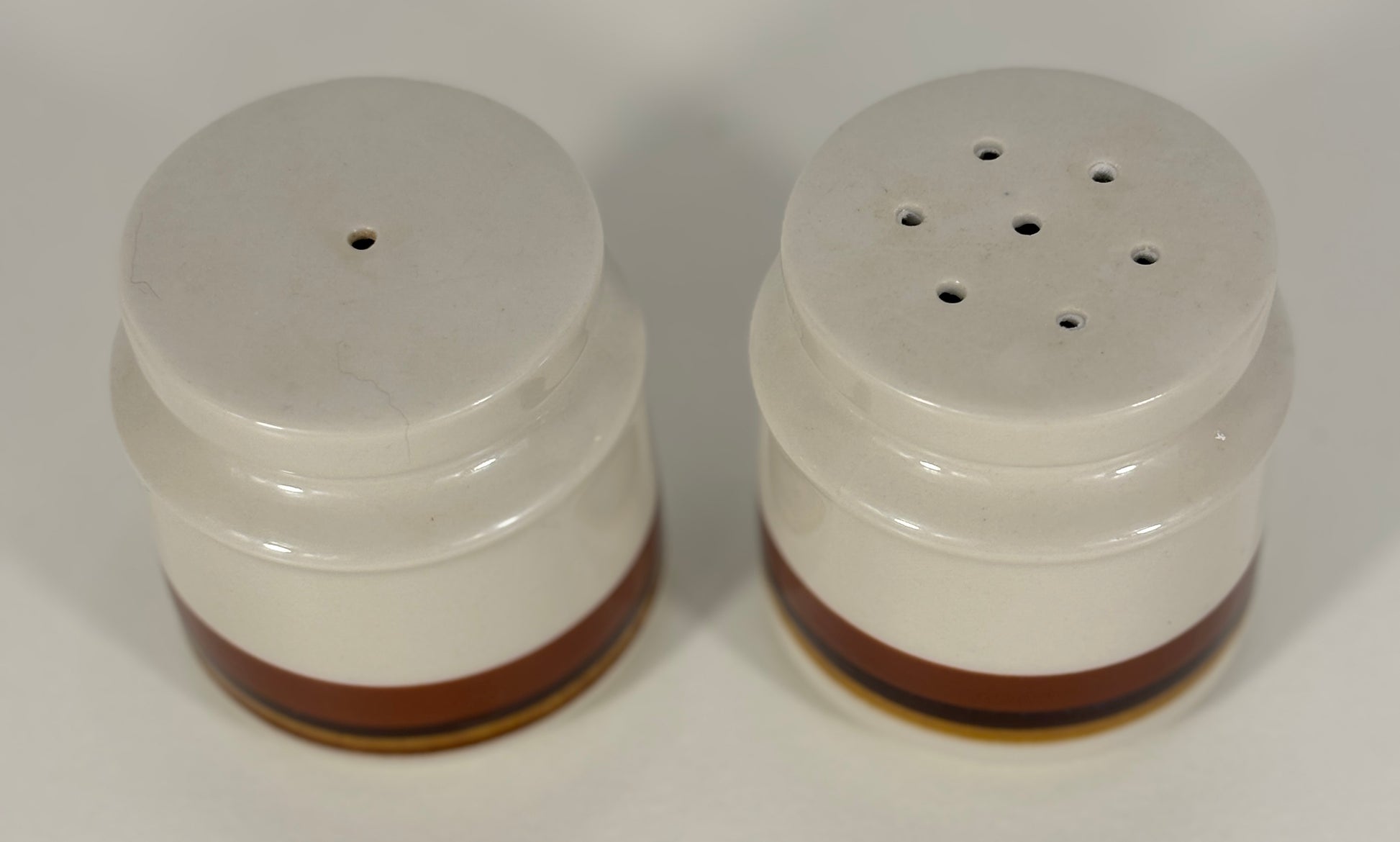 Made in Japan Brown Striped Salt and Pepper Shakers
