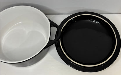 Black Denby Covered Stoneware Casserole Pot
