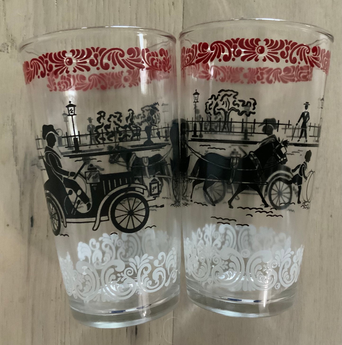 Hazel Atlas Stagecoach Horse and Buggy Glasses