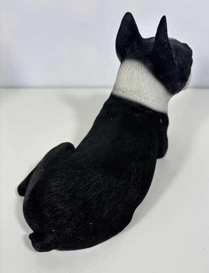 Sandicast Sandra Brue Lying Boston Terrier Figurine