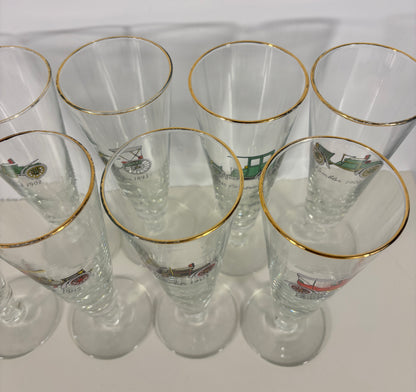 1960s Libbey Vintage Classic Cars Pilsner Glasses Set