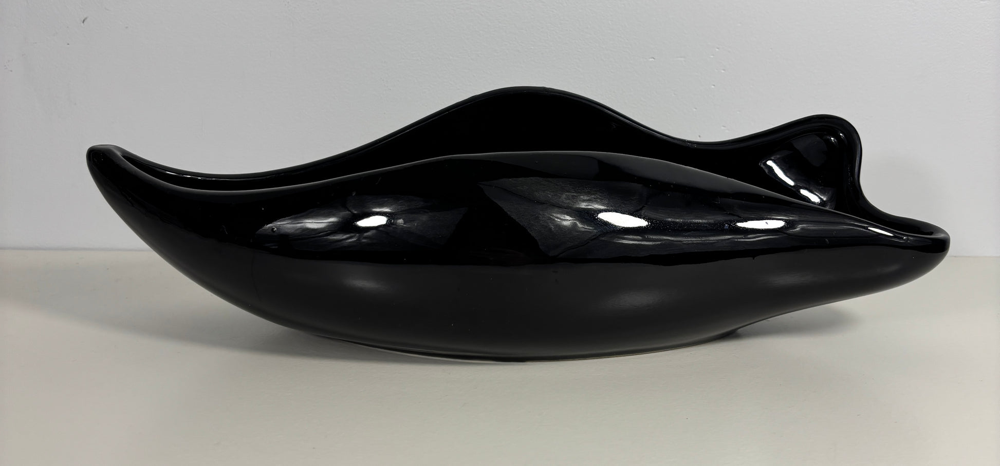 Rare Beauceware Black Console Bowl Centrepiece